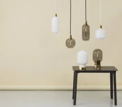 AMP Large hanglamp wit messing - 502167