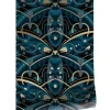 Art deco goud behang animaux beetle - blauw