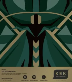 Art deco goud behang animaux grasshopper - groen