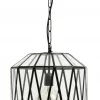 Ate hanglamp glas triangels - zwart