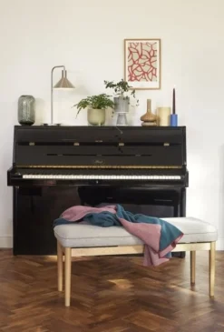 Bank met kussen - naturel/grijs