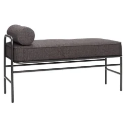 Bank metaal/hout - zwart inclusief kussens