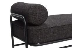 Bank metaal/hout - zwart inclusief kussens