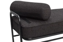 Bank metaal/hout - zwart inclusief kussens