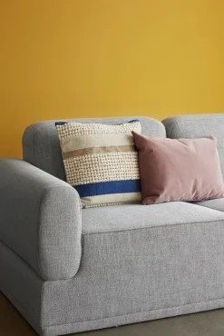 Bank modular lichtgrijs 3-zits met poef