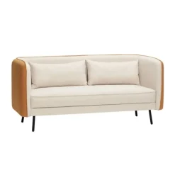 Bank polyester/metaal - beige/oranje