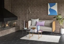 Bank polyester/metaal - beige/oranje