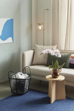 Bank polyester/metaal - beige/oranje