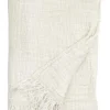 Bedsprei met franjes linnen - wit