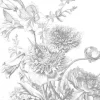 Behangpaneel Engraved Flowers
