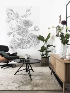 Behangpaneel Engraved Flowers