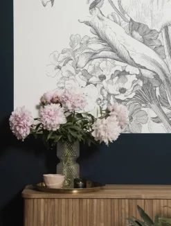 Behangpaneel Engraved Flowers