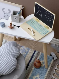 Bijzettafel set wit hout wolken