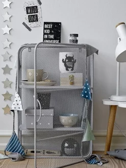 Bijzettafel set wit hout wolken