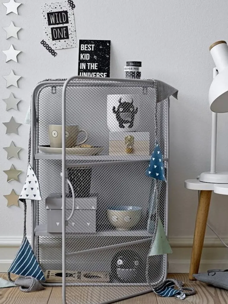 Bijzettafel set wit hout wolken