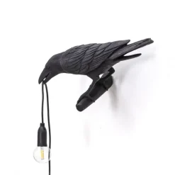 Bird lamp looking left zwart outdoor - 14727