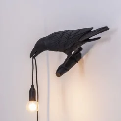 Bird lamp looking left zwart outdoor - 14727