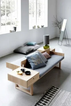 Block vloerkleed katoen wit grijs 160x230