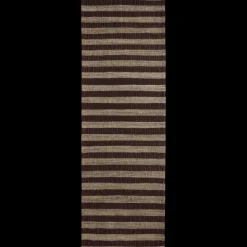 Block vloerkleed 300x90cm bruin/naturel - 900000166
