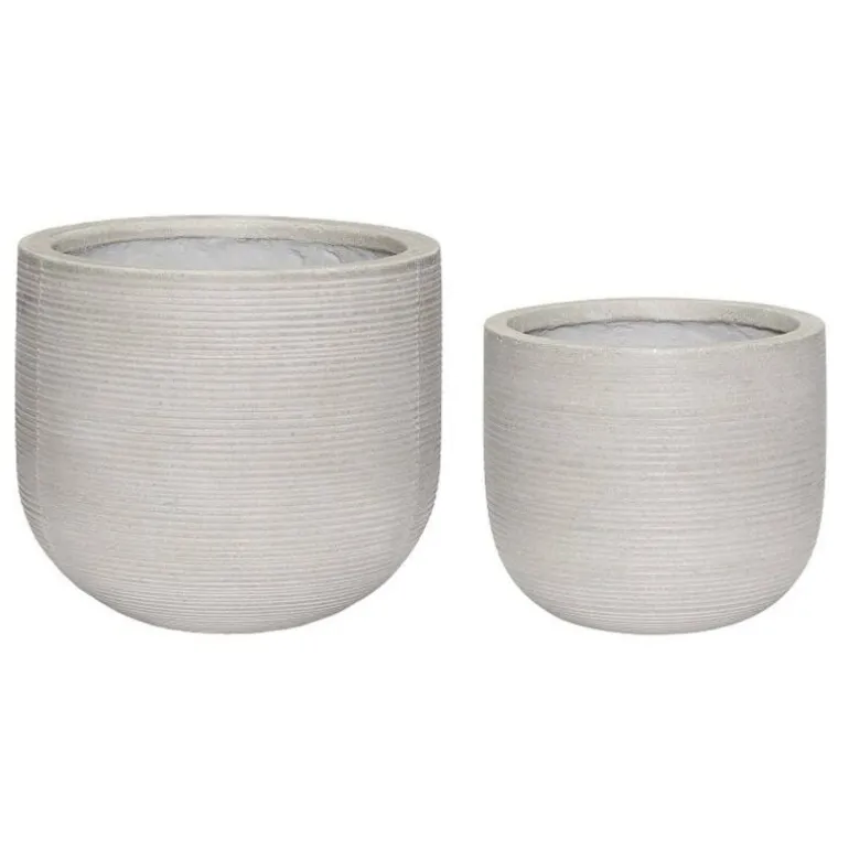 Bloempot set naturel fiberstone