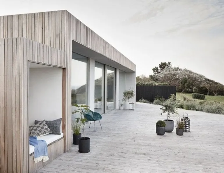 Bloempot set naturel fiberstone