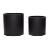 Bloempot set zwart fiberstone