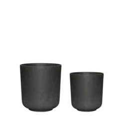 Bloempotten zwart - set van 2 stuks