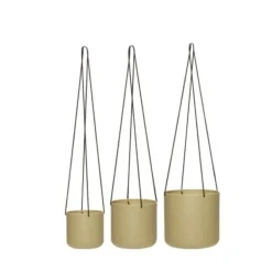 Bloom hangende bloempotten beige set van 3 stuks - 941601