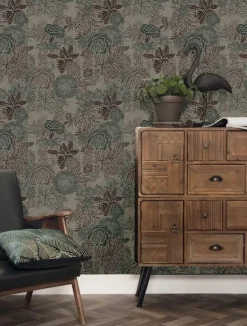 Botanisch patroon behang 100x280cm FR-015