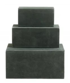 Box opbergdozen set van 3 stuks - groen