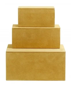 Box opbergdozen set van 3 stuks - geel