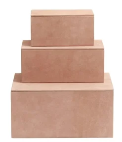 Box opbergdozen set van 3 stuks - roze