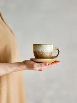 Brenta kop en schotel naturel set van 4 stuks - 82072416