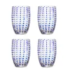 Brinley glazen blauw set van 4 stuks - 82072202