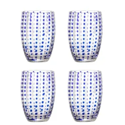 Brinley glazen blauw set van 4 stuks - 82072202