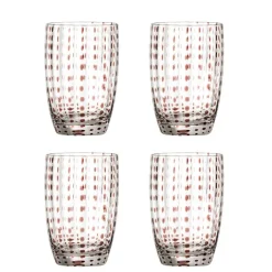 Brinley glazen bruin set van 4 stuks - 82072203