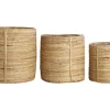 Chaka set van 3 rotan manden rond