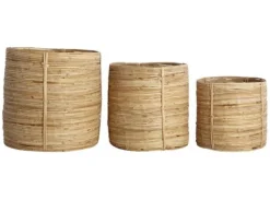Chaka set van 3 rotan manden rond
