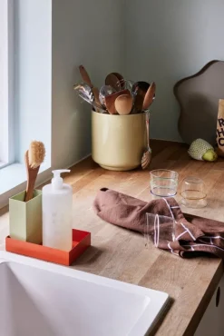 Deux Pots bloempotten/vazen lichtgroen/zand - 211911