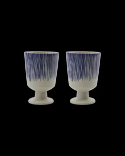 Diva mokken gebroken wit/blauw set van 4 stuks - 5707644921894