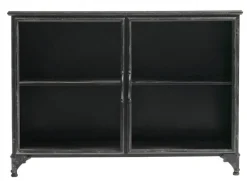 Downtown ijzeren kast - zwart 104x35x74cm