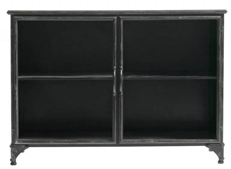 Downtown ijzeren kast - zwart 104x35x74cm