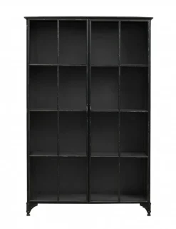 Downtown ijzeren kast - zwart 120x36x185cm