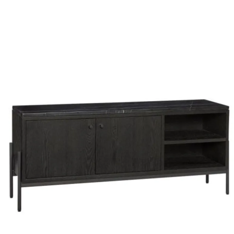 Dressoir metaal/marmer - zwart