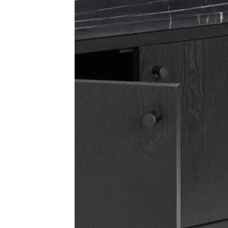 Dressoir metaal/marmer - zwart