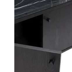 Dressoir metaal/marmer - zwart