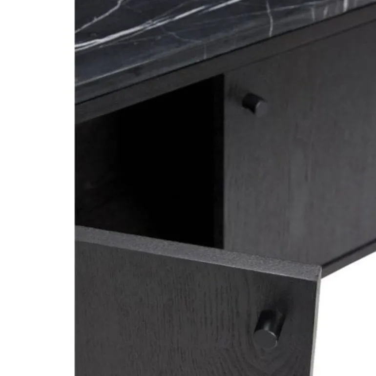 Dressoir metaal/marmer - zwart