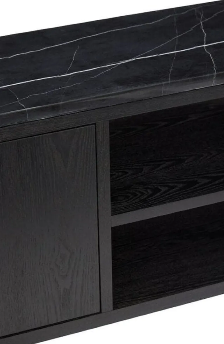 Dressoir metaal/marmer - zwart