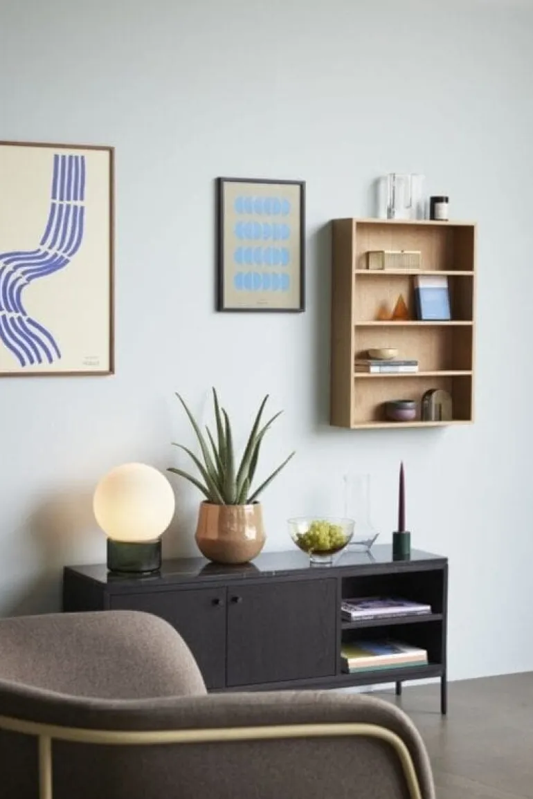 Dressoir metaal/marmer - zwart