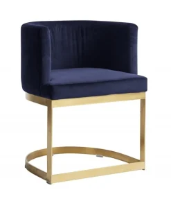 Eetkamerstoel blauw velvet